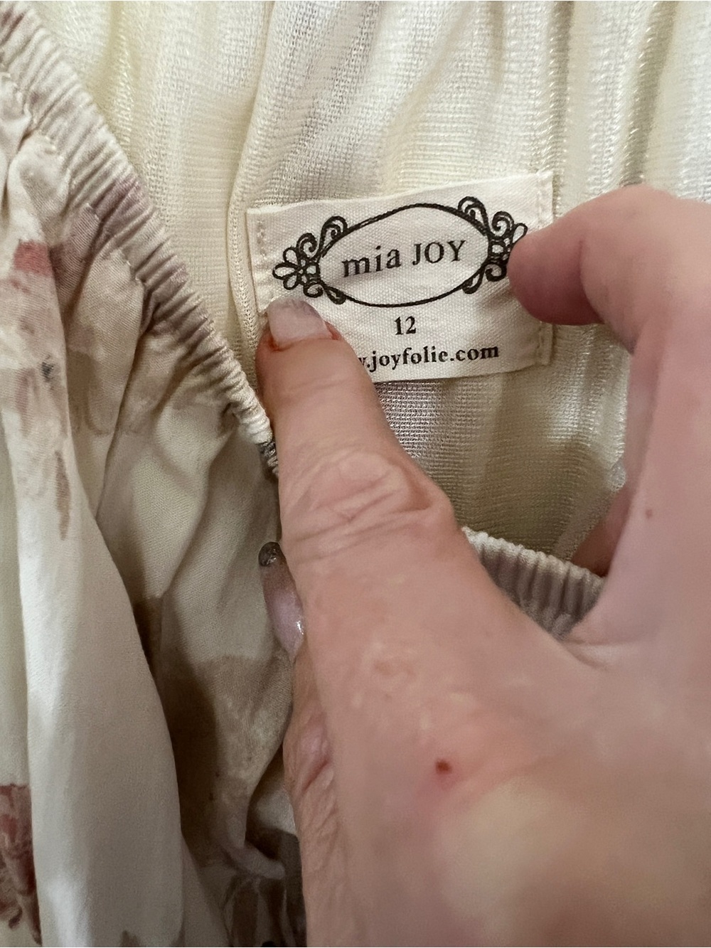 Mia Joy Cream Floral Ruffle Midi Dress - Picture 3 of 3